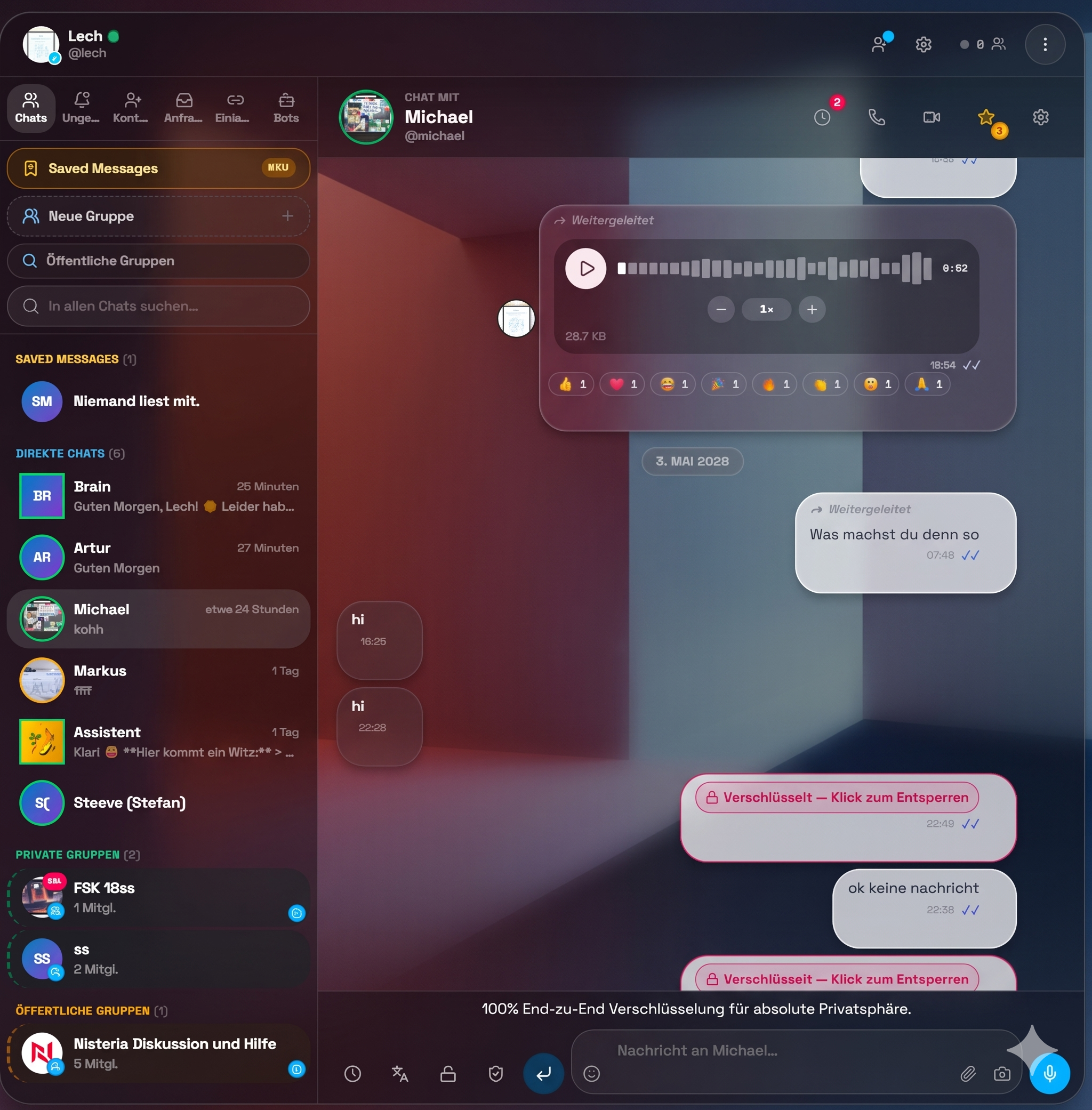 Verschlüsselungs-Indikator im Chat